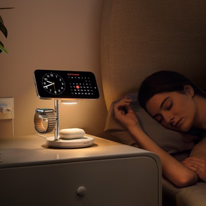 Joyroom JR-W23 Qi2 4-in-1 stalinis įkroviklis su integruota induktyvia nakties lempa - baltas