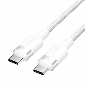 Vention USB-C į USB-C laidas, pintas, 3A, 480Mbps, 60W, 1 m, baltas