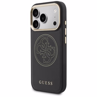 Guess Perforated 4G MagSafe dėklas for iPhone 17 Pro - juodas