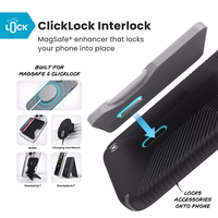 Speck Presidio2 Grip ClickLock & MagSafe dėklas iPhone 17 Pro Max (juodas / pilkas / baltas)