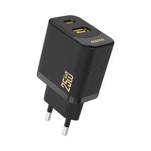 Dudao A26T GaN 25W USB-A, USB-C įkroviklis – juodas