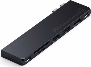 Adapteris HUB 7in1 2 x USB C Satechi Pro HUB Slim ST-HUCPHSD, skirtas "MacBook" vidurnaktį