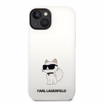 Karl Lagerfeld KLHMP14MSNCHBCH iPhone 14 Plus 6.7" baltas silikoninis dėklas Choupette, magnetinis (MagSafe)