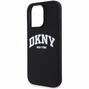 DKNY Silikoninis baltas spausdintas logotipas magnetinis iPhone 16 Pro dėklas - juodas