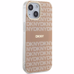 DKNY IML Mono ir juostelės Magnetinis dėklas iPhone 15 / 14 / 13 - rožinė