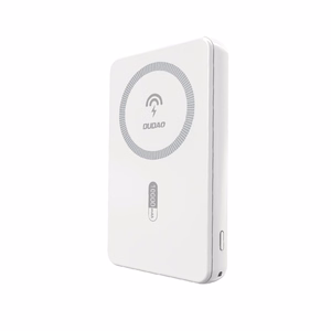 Dudao K14S magnetinė 20W 5000mAh 1x USB-A 1x USB-C balta išorinė baterija