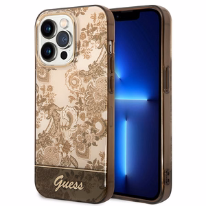 Guess GUHCP14XHGPLHC iPhone 14 Pro Max 6.7" ocher hardcase Porcelain Collection