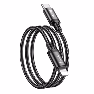 Kabelis USB C į Lightning Hoco PD 20W 1 m X89 juodas