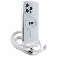 Karl Lagerfeld Crossbody IML Karl Head Magnetinis dėklas telefonui iPhone 16 Pro Max - skaidrus