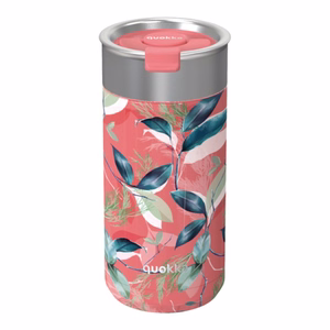 Quokka Boost Coffee Tumbler nerūdijančiojo plieno termo puodelis su sieteliu, 400 ml, Egzotiška rožinė