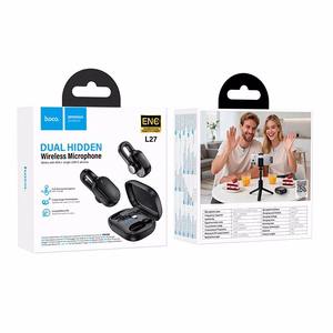Belaidis prisegamas mikrofonas Hoco L27, USB C, juodas