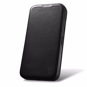 iCarer CE Oil Wax Premium odinis folio dėklas iPhone 14 Plus Magnetinis atverčiamas dėklas su MagSafe Juodas (AKI14220707-BK)