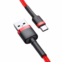 USB-C kabelis Baseus Cafule 2A 2 m (raudonas)