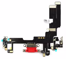 Lanksčioji jungtis skirta iPhone 14 įkrovimo kontaktų, su mikrofonu Red ORG