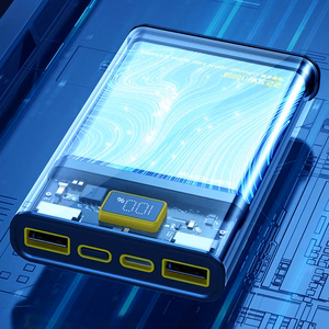 WEKOME WP-321 Vanguard Series išorinė baterija, 20000 mAh, PD 20 W + QC 22,5 W, juoda ir skaidri