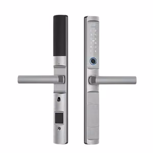 TV992911 Tuya smart door lock with fingerprint reader and RFID, reversible handle, IP66