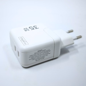 Sieninis įkroviklis MX BURST GaN PD 35W, 2xUSB-C + C/Lightning PD laidas 20W baltas