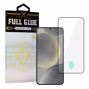 Закалённое стекло Hard Full Glue 5D для Samsung Galaxy S24 чёрный (со сканером отпечатка)