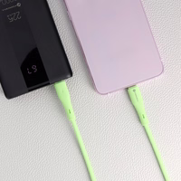 FORCELL F-ENERGY C344 kabelis Type C į Type C QC4.0 PD 3A 60W Silikoninis 1 m žalias