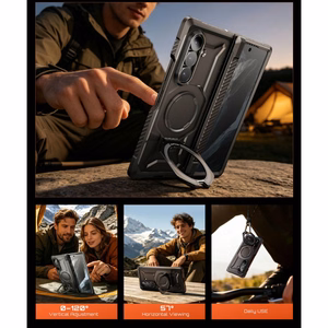 Supcase UB Grip Mag MagSafe dėklų komplektas, 2 vnt., skirtas Samsung Galaxy Z Fold 8, juodas