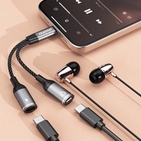 Dudao L13C+ 2in1 USB-C adapteris - pilkas