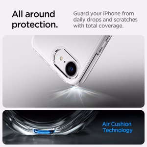 Spigen Ultra Hybrid iPhone 16e dėklas - skaidrus