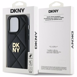DKNY Quilted Stack Logo dėklas telefonui iPhone 14 Pro - juodas