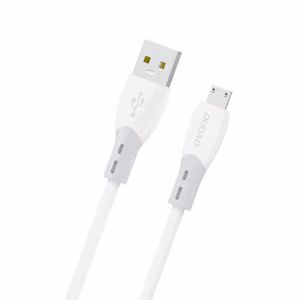 Dudao L25SM 3A USB-A - micro USB laidas su minkštu silikoninu apvalkalu 1m - baltas