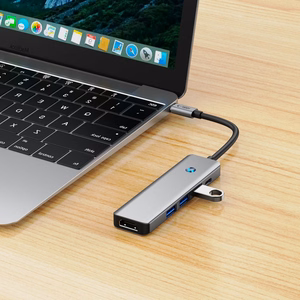 Tech-Protect HB01 HUB adapteris 5in1 USB-C + USB3.0 + HDMI 4K 60Hz + PD100W - pilkas