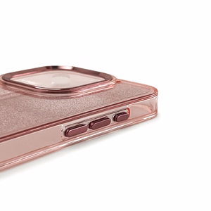 Blizgus dėklas telefonui iPhone 16 Pro - rožinis su blizgučiais