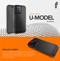 Ugly Rubber UMODEL dėklas telefonui iPhone 15 Plus 6,7" skaidrus juodas