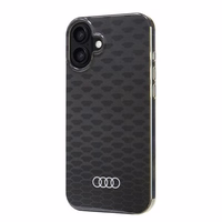 Audi IML Siuvinėjimo raštas Magnetinis iPhone 16 Plus 6.7" juodas/juodas kietas dėklas AU-IMLMIP16M-Q5/D3-BK