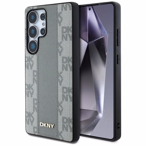 DKNY Odinis languotas raštas MagSafe dėklas Samsung Galaxy S25 Ultra - pilkas