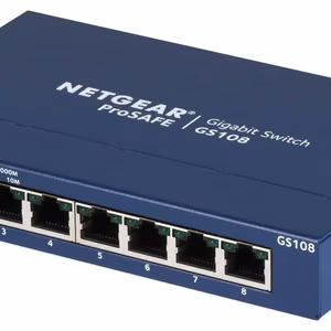 Netgear GS108GE – nevaldomas gigabitinis eterneto komutatorius, mėlynas
