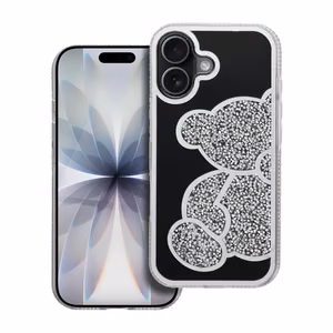 TEDDY BEAR dėklas telefonui IPHONE 17 sidabrinis
