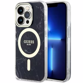 Guess GUHMP14LPCUMAK iPhone 14 Pro 6.1" juodas/juodas kietas dėklas Marble Magnetinis
