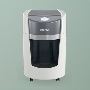 Leitz IQ OptiMax Small Office 350 – P-5 mikrofragmentinis dokumentų naikiklis, 22 l, baltas (83590000)