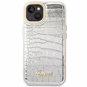 Guess GUHCP14MHGCRHS iPhone 14 Plus 6.7 "sidabrinis/sidabrinis kietas dėklas Croco Collection