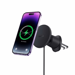Automobilinis laikiklis Baseus CW01 juodas belaidis krovimas 15W magnetinis / oro ventiliacijos grotelės