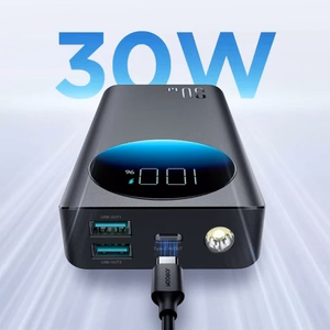 Išorinė baterija Joyroom JR-PBF02 juoda 20000mAh (30W) + Type-C laidas