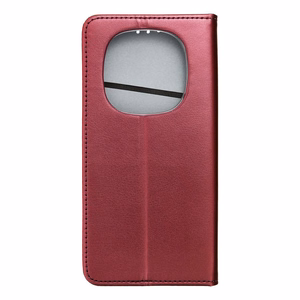 SMART MAGNETO knyginis dėklas telefonui XIAOMI Redmi Note 14 PRO 5G / 14 PRO PLUS 5G bordo