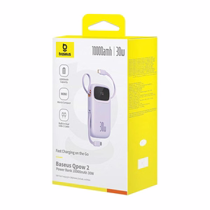 Išorinė baterija Baseus QPow 2 10000mAh 30W 2xUSB-C (violetinė)