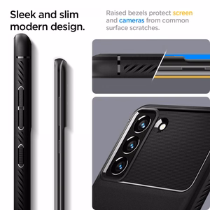 Spigen Rugged Armor dėklas telefonui Samsung Galaxy S21 FE - matinė juoda