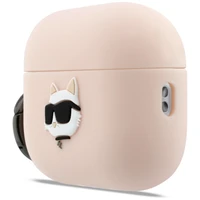 Karl Lagerfeld Silicone Chaupette Head 3D Case for AirPods Pro 3 - Pink