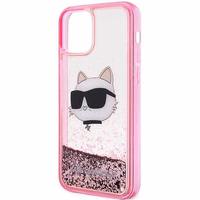 Karl Lagerfeld KLHCP12MLNCHCP iPhone 12/12 Pro 6.1" rožinis/rožinis kietas dėklas Blizgantis Choupette Galva