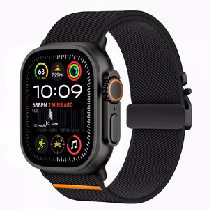 TECH-PROTECT NYLON CLASP APPLE WATCH 6 / 7 / 8 / 9 / 10 / SE / ULTRA 1 / 2 (44 / 45 / 46 / 49 MM) JUODAS