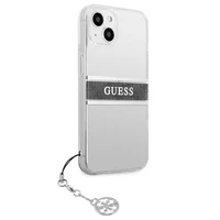 Guess GUHCP13SKB4GGR iPhone 13 mini 5.4" permatomas kietas dėklas 4G Pilkas Dirželis Žavesio