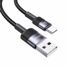 USAMS SET Laidas USB į USB-C 3A 1.2m Fast Charging plieninis 30 vnt. SJ718ZJ01 (US-SJ718)
