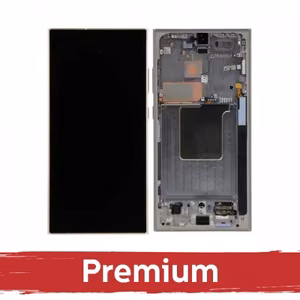 LCD дисплей совместимый с Samsung S928 S24 Ultra с рамкой / Titanium Black / OEM