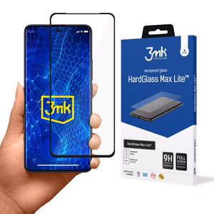 Tempered glass 3mk HardGlass Max Lite with black frame for Xiaomi Redmi Note 13 Pro+